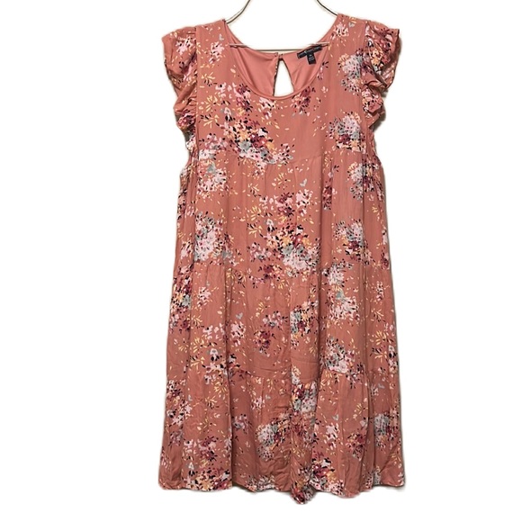 mm mm mm Dresses & Skirts - mm mm mm, Flirty Short Ruffle Sleeves, Floral, Ditsy Dress, Multi, Size XL